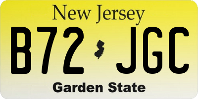 NJ license plate B72JGC