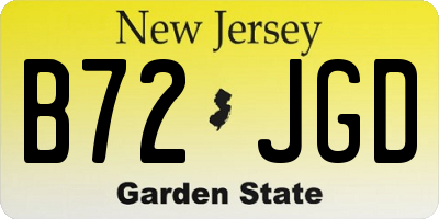 NJ license plate B72JGD