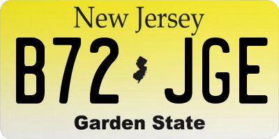 NJ license plate B72JGE