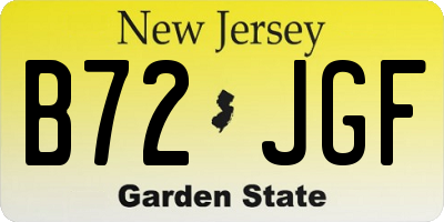 NJ license plate B72JGF