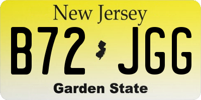 NJ license plate B72JGG