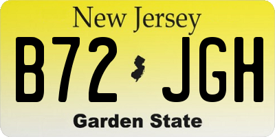NJ license plate B72JGH
