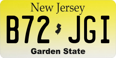 NJ license plate B72JGI