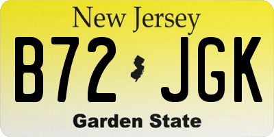NJ license plate B72JGK