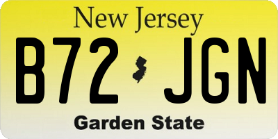 NJ license plate B72JGN