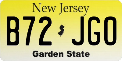 NJ license plate B72JGO