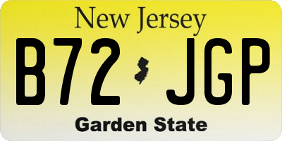 NJ license plate B72JGP