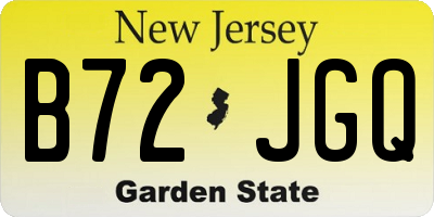 NJ license plate B72JGQ