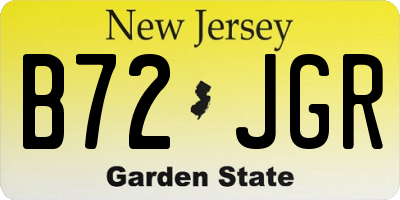 NJ license plate B72JGR