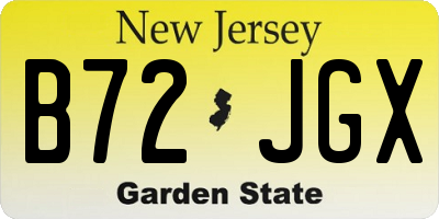 NJ license plate B72JGX