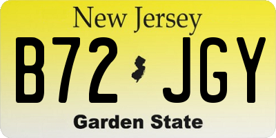 NJ license plate B72JGY
