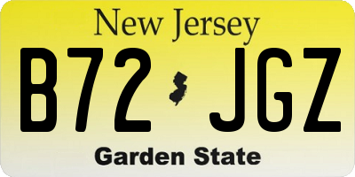 NJ license plate B72JGZ
