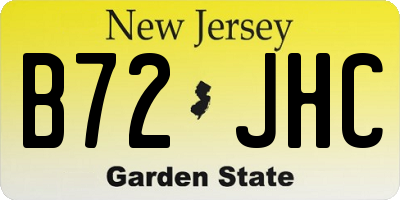 NJ license plate B72JHC
