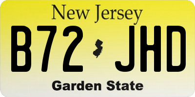 NJ license plate B72JHD