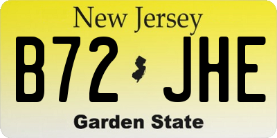 NJ license plate B72JHE