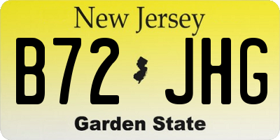 NJ license plate B72JHG