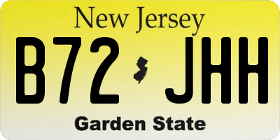 NJ license plate B72JHH