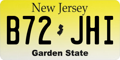 NJ license plate B72JHI