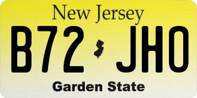 NJ license plate B72JHO
