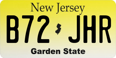 NJ license plate B72JHR