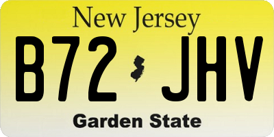 NJ license plate B72JHV