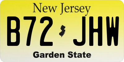 NJ license plate B72JHW