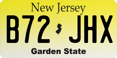 NJ license plate B72JHX