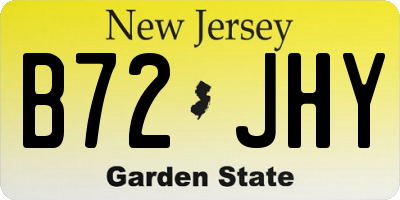 NJ license plate B72JHY