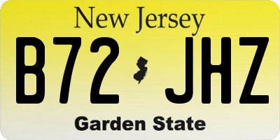 NJ license plate B72JHZ
