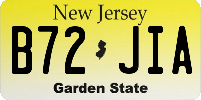 NJ license plate B72JIA