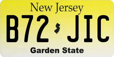 NJ license plate B72JIC