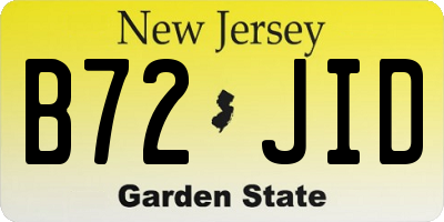 NJ license plate B72JID