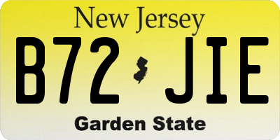 NJ license plate B72JIE