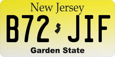 NJ license plate B72JIF