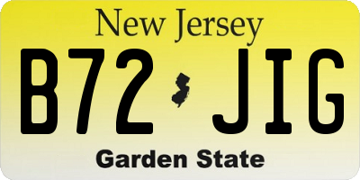 NJ license plate B72JIG