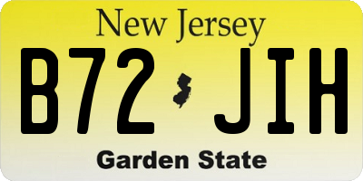 NJ license plate B72JIH