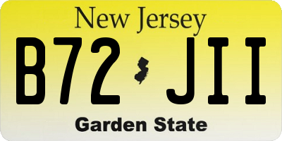 NJ license plate B72JII