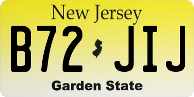 NJ license plate B72JIJ