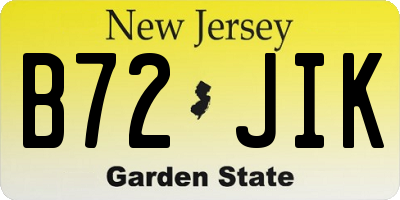 NJ license plate B72JIK