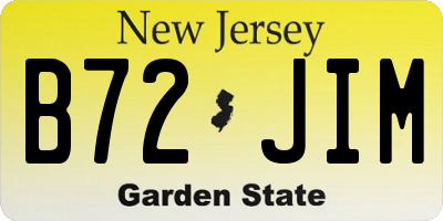 NJ license plate B72JIM