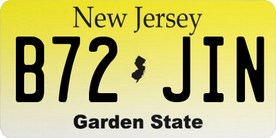 NJ license plate B72JIN