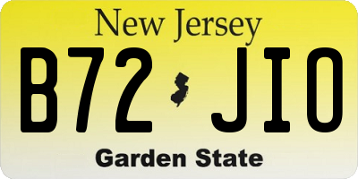 NJ license plate B72JIO