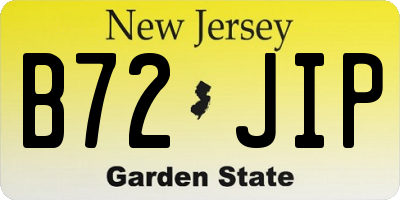 NJ license plate B72JIP