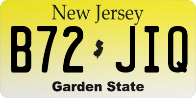 NJ license plate B72JIQ