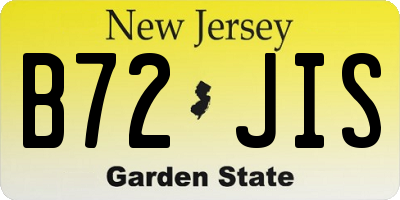 NJ license plate B72JIS