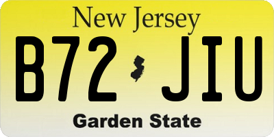 NJ license plate B72JIU