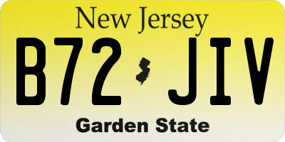NJ license plate B72JIV