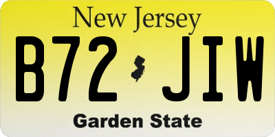 NJ license plate B72JIW