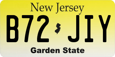 NJ license plate B72JIY