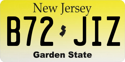 NJ license plate B72JIZ
